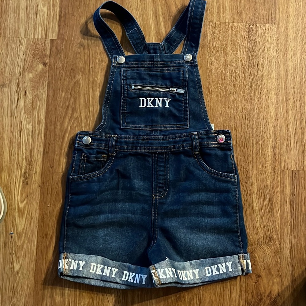 DKNY Rolled Cuff Girls Overall Shorts